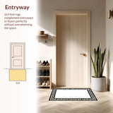 Contemporary Textured Greek Key Layout(Ivory)