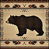 Ultra Soft Area Rug, Non Slip, Stain Resistant, Washable Area Rugs for Living Room, Bedroom, Nature-Inspired Lodge Charm(Beige)