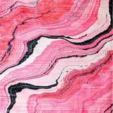 Ultra Soft Area Rug, Non Slip, Stain Resistant, Washable Area Rugs for Living Room, Bedroom, Luxurious Abstract Expressionist Motif(Pink)