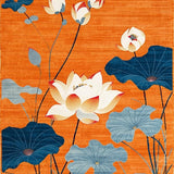Ultra Soft Area Rug, Non Slip, Stain Resistant, Washable Area Rugs for Living Room, Bedroom, Artistic Multihued Nature Theme(Orange)