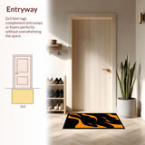 Ultra Soft Area Rug, Non Slip, Stain Resistant, Washable Area Rugs for Living Room, Bedroom, Dynamic Sports Theme Composition(Orange)