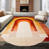 Ultra Soft Area Rug, Non Slip, Stain Resistant, Washable Area Rugs for Living Room, Bedroom, Vibrant Earthy Tufted Design(Orange)