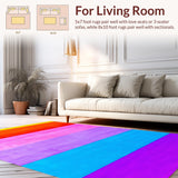 Ultra Soft Area Rug, Non Slip, Stain Resistant, Washable Area Rugs for Living Room, Bedroom, Eclectic Bright Color Fusion(Yellow)