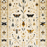 Ultra Soft Area Rug, Non Slip, Stain Resistant, Washable Area Rugs for Living Room, Bedroom, Elegant Earthy Insect Design(Beige)