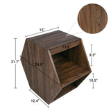 ODIKA Retro Geometric Wooden End Table