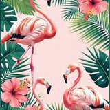 Artistic Flamingo and Leaf Ensemble(Pink)
