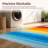 Ultra Soft Area Rug, Non Slip, Stain Resistant, Washable Area Rugs for Living Room, Bedroom, Artistic Contemporary Rainbow Flow(Orange)