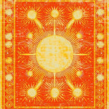 Ultra Soft Area Rug, Non Slip, Stain Resistant, Washable Area Rugs for Living Room, Bedroom, Vibrant Sunburst Abstract Design(Orange)