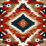 Ultra Soft Area Rug, Non Slip, Stain Resistant, Washable Area Rugs for Living Room, Bedroom, Vibrant Navajo Inspired Graphic Style(Red)
