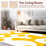 Ultra Soft Area Rug, Non Slip, Stain Resistant, Washable Area Rugs for Living Room, Bedroom, Joyful Colorful Patterned Mat(Yellow)