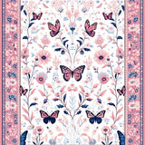 Ultra Soft Area Rug, Non Slip, Stain Resistant, Washable Area Rugs for Living Room, Bedroom, Whimsical Butterfly Motif Delight(Pink)