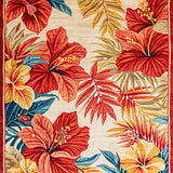 Ultra Soft Area Rug, Non Slip, Stain Resistant, Washable Area Rugs for Living Room, Bedroom, Colorful Modern Flora Arrangement(Red)