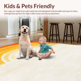 Ultra Soft Area Rug, Non Slip, Stain Resistant, Washable Area Rugs for Living Room, Bedroom, Radiant Multi-Hued Tiled Pattern(Yellow)