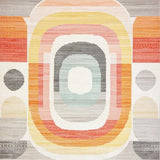 Ultra Soft Area Rug, Non Slip, Stain Resistant, Washable Area Rugs for Living Room, Bedroom, Elegant Soft Pastel Geometry(Orange)