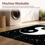 Ultra Soft Area Rug, Non Slip, Stain Resistant, Washable Area Rugs for Living Room, Bedroom, Charming Cat-Inspired Yin Yang Design(Black)