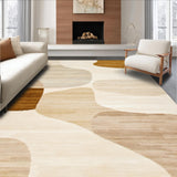 Ultra Soft Area Rug, Non Slip, Stain Resistant, Washable Area Rugs for Living Room, Bedroom, Low Pile Beige and Camel Tone Abstract(Beige)