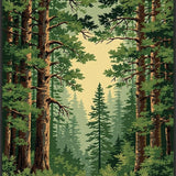 Charming Lodge Inspired Nature Design(Green)