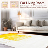 Ultra Soft Area Rug, Non Slip, Stain Resistant, Washable Area Rugs for Living Room, Bedroom, Transitional Soft Abstract Sunshine(Yellow)