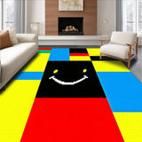 Ultra Soft Area Rug, Non Slip, Stain Resistant, Washable Area Rugs for Living Room, Bedroom, Dynamic Rainbow Face Composition(Blue)