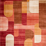 Ultra Soft Area Rug, Non Slip, Stain Resistant, Washable Area Rugs for Living Room, Bedroom, Vibrant Earthy Textured Layers(Red)