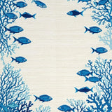 Ultra Soft Area Rug, Non Slip, Stain Resistant, Washable Area Rugs for Living Room, Bedroom, Coastal Reef Inspired Area Bright Colors Fish Beige(Blue)