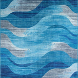 Coastal Inspired Plush Fabric Design(Blue)