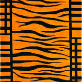 Ultra Soft Area Rug, Non Slip, Stain Resistant, Washable Area Rugs for Living Room, Bedroom, Rustic Earthy Tiger Skin Motif(Orange)