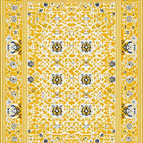 Ultra Soft Area Rug, Non Slip, Stain Resistant, Washable Area Rugs for Living Room, Bedroom, Vintage Floral Tile Elegance(Yellow)