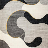 Ultra Soft Area Rug, Non Slip, Stain Resistant, Washable Area Rugs for Living Room, Bedroom, Serene Fluid Abstract Expressions(Gray)