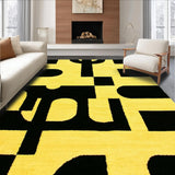 Ultra Soft Area Rug, Non Slip, Stain Resistant, Washable Area Rugs for Living Room, Bedroom, Trendy Urban Textual Decor(Yellow)