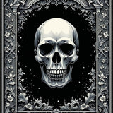Ultra Soft Area Rug, Non Slip, Stain Resistant, Washable Area Rugs for Living Room, Bedroom, Chic Monochrome Skull Pattern(Gray)