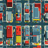 Ultra Soft Area Rug, Non Slip, Stain Resistant, Washable Area Rugs for Living Room, Bedroom, Vibrant Cityscape Educational Design(Red)