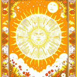 Ultra Soft Area Rug, Non Slip, Stain Resistant, Washable Area Rugs for Living Room, Bedroom, Whimsical Sun and Moon Embellishments(Orange)