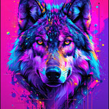 Ultra Soft Area Rug, Non Slip, Stain Resistant, Washable Area Rugs for Living Room, Bedroom, Lively Ethereal Wolf Composition(Purple)