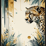 Ultra Soft Area Rug, Non Slip, Stain Resistant, Washable Area Rugs for Living Room, Bedroom, Elegant Black and Ivory Animal Print(Gold)