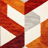 Ultra Soft Area Rug, Non Slip, Stain Resistant, Washable Area Rugs for Living Room, Bedroom, Rust Ivory Geometric Living Room Shag Rug(Orange)