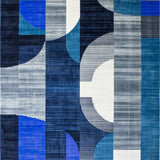Trendy Distressed Geometric Elements(Blue)