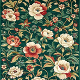 Ultra Soft Area Rug, Non Slip, Stain Resistant, Washable Area Rugs for Living Room, Bedroom, Artistic Leafy Botanical Fusion(Green)