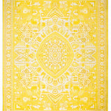 Ultra Soft Area Rug, Non Slip, Stain Resistant, Washable Area Rugs for Living Room, Bedroom, Elegant Yellow Ivory Geometric Style(Yellow)