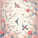 Ultra Soft Area Rug, Non Slip, Stain Resistant, Washable Area Rugs for Living Room, Bedroom, Serene Blossom and Bird Elegance(Beige)