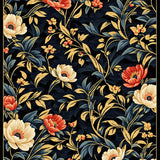 Ultra Soft Area Rug, Non Slip, Stain Resistant, Washable Area Rugs for Living Room, Bedroom, Artistic Floral Pattern with Depth(Black)