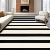 Bold Stripe Area Black & Beige Horizontal Band(Black)