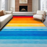 Ultra Soft Area Rug, Non Slip, Stain Resistant, Washable Area Rugs for Living Room, Bedroom, Artistic Contemporary Rainbow Flow(Orange)