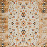 Ultra Soft Area Rug, Non Slip, Stain Resistant, Washable Area Rugs for Living Room, Bedroom, Elegant Distressed Floral Aesthetic(Beige)