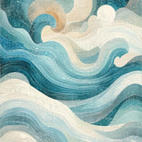 Ultra Soft Area Rug, Non Slip, Stain Resistant, Washable Area Rugs for Living Room, Bedroom, Abstract Ocean Swirl Pattern with Nautical Shell Accents(Blue)