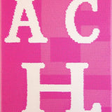 Ultra Soft Area Rug, Non Slip, Stain Resistant, Washable Area Rugs for Living Room, Bedroom, Cute Alphabetic Circle Aesthetic(Pink)