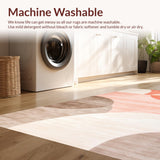 Ultra Soft Area Rug, Non Slip, Stain Resistant, Washable Area Rugs for Living Room, Bedroom, Elegant Minimalist Layered Visuals(Orange)