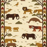 Bright Safari Creatures Fun Design(Beige)