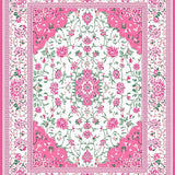 Ultra Soft Area Rug, Non Slip, Stain Resistant, Washable Area Rugs for Living Room, Bedroom, Chic Retro Botanical Motif(Pink)