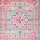 Ultra Soft Area Rug, Non Slip, Stain Resistant, Washable Area Rugs for Living Room, Bedroom, Vibrant Pink Geometric Accents(Pink)